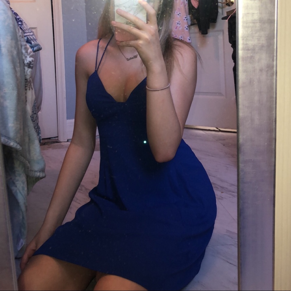 Blue strappy dress